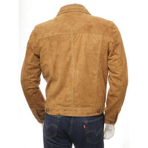 <b>Suede</b> Leather <b>Jacket</b> Made with Genuine Sheep Skin Stand Collar Eco-Friendly Waterproof Customized Leather <b>Jackets</b> for Men - Product Image 2