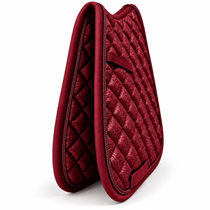 Tapis de selle de dressage bordeaux matelassé en coton avec doublure polaire et rembourrage en polyester, sangle de selle, style saut d'obstacles, pour compétition - Product Image 4
