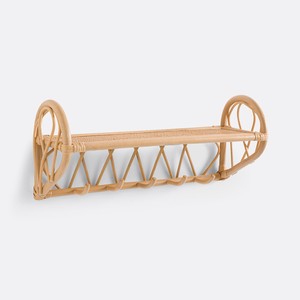 Estante de libro colgante de madera de ratán decorativo, estante montado en la pared natural para la decoración de tiendas de oficina en casa - Product Image 3