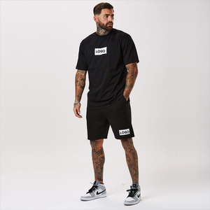 High Quality Custom Streetwear Men Shorts Sets 100% Cotton Fashion Short Set <b>T</b> <b>Shirt</b> & Short Tracksuit - Product Image 6