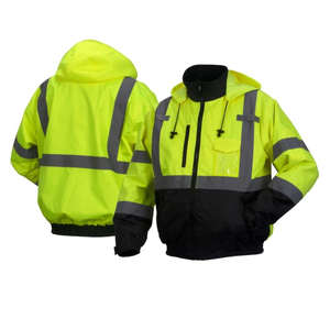 Veste d'hiver de sécurité réfléchissante haute visibilité pour hommes, vêtements de travail en polaire, vêtements de travail haute visibilité, imperméables, vestes de travail pour hommes - Product Image 6