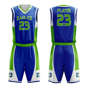 Ensemble short et maillot de basket d'été personnalisable avec logo, imprimé contrastant, respirant, séchage rapide, anti-UV, tissu 100 % polyester - Product Image 4