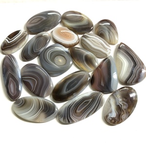 Ágata Natural de Botsuana, Piedra Preciosa Suelta Ovalada Convexa Circular Lisa con Reverso Plano, Corte para Joyería, Piedra Natural Esmeralda - Product Image 1