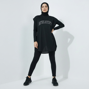 Robe de sport hijab pour femmes musulmanes modestes, tunique ample longue, vêtements de sport légers et respirants, tenue de sport pour la gym, l'exercice, le yoga, UPF50+ - Product Image 1