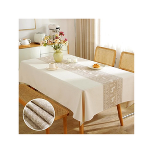 <b>Round</b> Printed Cotton GOTS Certified 100% Cotton 190 GSM India OEM ODM Offered <b>Tablecloth</b> Blue Floral Pattern Traditional Chinese - Product Image 4