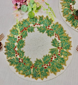 Factory Wholesale custom Handmade Glass Beads Round Beaded <b>Placemats</b> Beaded <b>Table</b> <b>Runner</b> Beaded <b>Table</b> <b>Placemat</b> Manufacturer - Product Image 3
