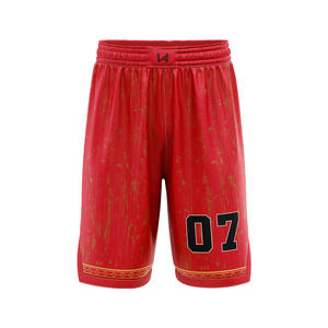 Shorts de basketball personnalisés W4G 100% polyester, imprimés par transfert thermique, numéro de joueur, logo, grande taille, séchage rapide, fermeture à cordon - Product Image 5