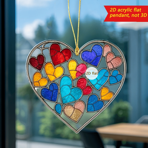 CIFbuy Acchiappasole Bohemien a Cuore in Acrilico Colorato per Finestre e Pareti - Decorazione per Feste, Matrimoni, Giardino, Casa - Servizio di Raccolta Disponibile - Product Image 5