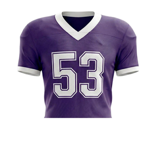 Maillot de football américain personnalisé, uniforme d'équipe sportive, numéro graphique imprimé, tenue d'entraînement rétro, 100% polyester respirant et à séchage rapide - Product Image 5