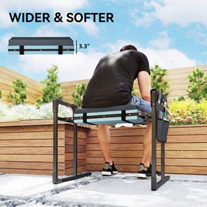 Silla de Jardín Plegable Resistente con Cojín Acolchado Grueso y Patas de Acero Extensibles - Product Image 6