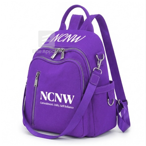 Custom National Council of Negro <b>women</b> <b>Backpack</b> embroidered logo CasualStyle <b>Large</b> Capacity <b>Backpack</b> girls with polyester lining - Product Image 2