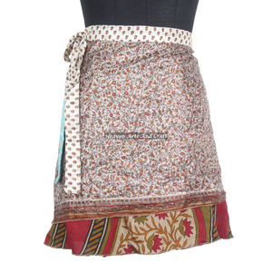 Hot Designs Of Recycled Reversible Silk Sari <b>Wrap</b> Mini Skirts Short Sari <b>Wrap</b> Skirt Trendy Boho Gypsy <b>Beach</b> Cover Sari Skirt - Product Image 5