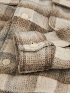 Custom <b>Men's</b> Heavyweight Wool <b>Flannel</b> <b>Overshirt</b> High Quality Plaid Design Winter Single Breasted XL Breathable Streetwear - Product Image 4