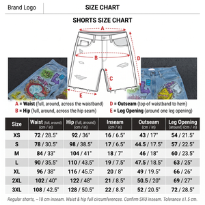 Custom Graffiti Printed Mid Waist Straight-leg <b>Jorts</b> Men's 100% Ring-Spun Cotton Denim Raw Edge Distressed Y2K Streetwear - Product Image 5