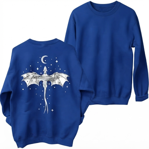 Digital Printing Royal Blue Custom Letter Printed Women's O-Neck Lantern Sleeve <b>Velour</b> <b>Sweatshirt</b> Casual Streetwear Winter OEM - Product Image 1