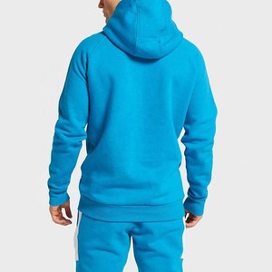 Survêtement à capuche pour homme, bleu, avec blocs de couleur, manches longues, coupe décontractée, avec poches latérales, vêtement d'automne, en polyester - Product Image 2