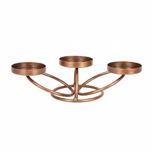 Black Iron <b>Tealight</b> <b>Holder</b> with Geometric Wire Design for Home Decoration - Product Image 3