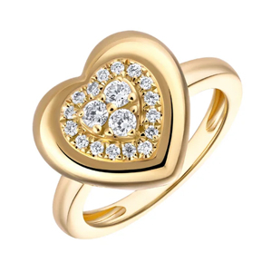 Heart Shape Diamond <b>Cocktail</b> <b>Ring</b> Yellow <b>Gold</b> Luxury Women's Statement Engagement <b>Ring</b> Romantic Fine Jewelry Gift - Product Image 2