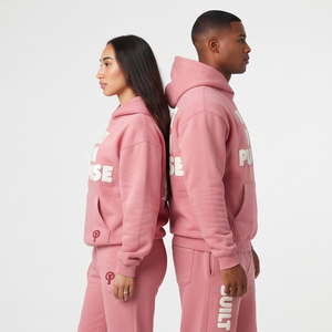 Custom Puff Printing Tracksuit <b>Set</b> Unisex Winter Hoodie And Flare <b>Sweatpants</b> <b>Set</b> Women Men Fleece Winter Tracksuits - Product Image 5