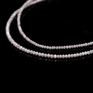 Perles de diamant blanc naturel Lustre, facettées en rondelle de 2 mm, trou de 0,40 mm, brin de 15 pouces, certifiées par un tiers, modèle 1011 - Product Image 5