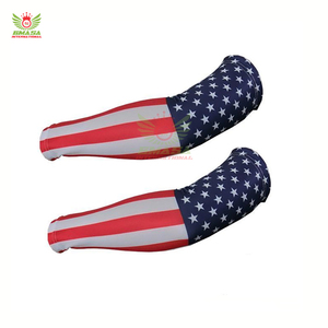 Manchon de compression personnalisé, nouveau design, pour cyclisme et basketball, protection UV, respirant, noir, logo coloré - Product Image 3