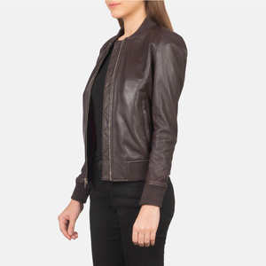 High Quality <b>Women's</b> Leather Motorcycle <b>Jacket</b> with Satin Fabric Waterproof & Breathable High Quality Winter Design - Product Image 5
