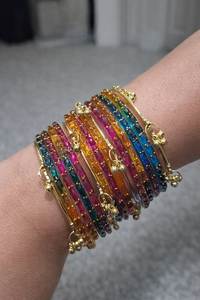 Bracelets en verre décoratifs de fabrication professionnelle, très demandés, style cachemire, vente en gros pour femmes et filles. - Product Image 4