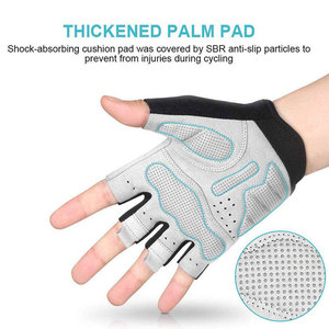 Gants de cyclisme mi-doigts noirs, bleus, blancs en PU respirant unisexe pour la course et l'entraînement sportif en extérieur - Product Image 5