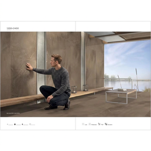 Dalles de porcelaine brillante Roso Casaata 1200x2400mm pour revêtements de sol et murs d'hôtels de luxe, pierre frittée - Product Image 4