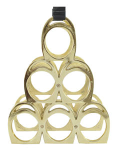 Présentoirs faits à la main style étrier de cheval pour 6 bouteilles de vin, support métallique finition cuivre - Product Image 3