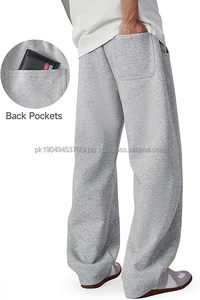 กางเกงวอร์มผู้ชายทรงหลวม ผ้าฟลีซอ็อกซ์ฟอร์ด ขากว้าง มีกระเป๋า ทรงหลวม ปรับเอวได้ ยี่ห้อ Waseem Impex น้ำหนักเบา เป็นมิตรกับสิ่งแวดล้อม - Product Image 3