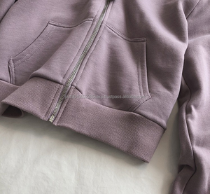 Ensemble de détente unisexe en coton uni avec sweat à capuche mi-zippé ample et pantalon de jogging doublé thermique, style streetwear imprimé - Product Image 5