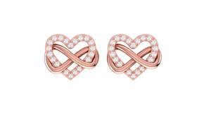 Románticos Pendientes de Corazón de Oro Sólido de 14K y 18K con Diamantes Redondos Naturales, Joyería Fina Premium para Mujer, Colección al por Mayor - Product Image 4