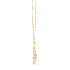 Pendentif minimaliste en diamant de laboratoire taillé, or jaune massif 18 carats plaqué rhodium, idéal pour fiançailles, mariage, soirée, Saint-Valentin - Product Image 2