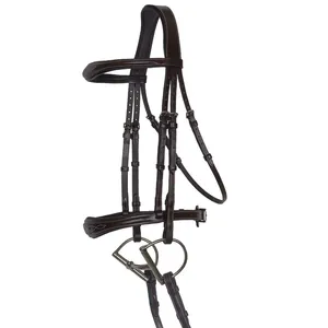 Bridon en cuir de cheval en gros avec sangle de nez, couleur personnalisable, échantillon disponible, logo personnalisable au meilleur prix - Product Image 2