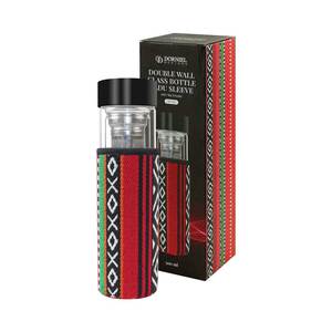 Vaso de Vidrio de Doble Pared Dorniel con Funda SADU de 500 ml, Portátil, Listo para Infusión - Product Image 1