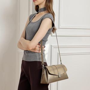 Bolso de Hombro de Lujo Personalizable con Cierre de Cremallera y Abierto, de Cuero Genuino de Alta Calidad, Minimalista, para Mujer, Bolso de Mano Moderno - Product Image 2