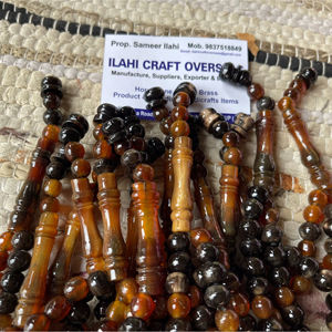 ลูกประคำอิสลามทรงกลมขัดเงาแบบเรียบง่าย ทำจากเขาควาย เป็นมิตรกับสิ่งแวดล้อม จำนวน 99 เม็ด ยี่ห้อ ILAHI จากอุตะร์ปัฎห์ธิปท์ - Product Image 1