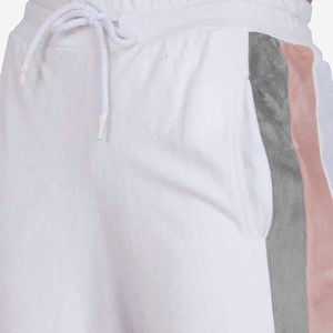 Women Color Blocking Tracksuit Hooded Full Sleeve Zipper Closure Breathable Casual Pants Set Autumn White Gray Polyester Cotton - Product Image 3