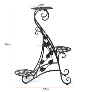 Support de jardinière en métal à 3 niveaux Support d'étagère pour pots de fleurs de taille moyenne Jardin Patio Balcon Décoration intérieure Occasion de chambre - Product Image 2