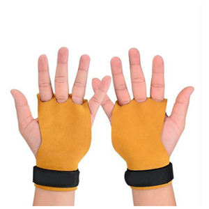 GHANI GROUP High Quality Custom Made 2-Hole Hand Grips <b>Weight</b> Lifting Gym Workout Gymnastics Gloves Sheep Skin Non-Slip Heavy - Product Image 1