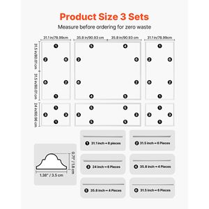 Kit de 3 moulures murales légères en polystyrène peignable pour une installation facile – Panneaux de lambris décoratifs pour murs d'accentuation - Product Image 2