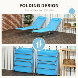 Set di 2 Sedie a Sdraio Pieghevoli da Esterno per Piscina, Reclinabili con Schienale in Rete Traspirante, in Rattan e Ferro, con Cuscino per Prendere il Sole, Eleganti per la Spiaggia - Product Image 5