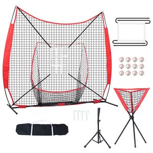 Filet d'entraînement portable 7x7 pieds pour baseball et softball – Équipement essentiel pour l'entraînement au frappeur, au receveur et au lanceur - Product Image 5
