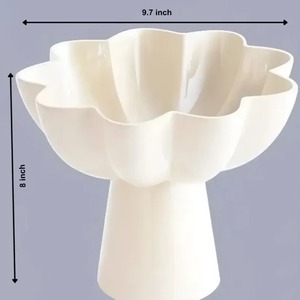 Bol en forme de fleur de 9,7 pouces de diamètre pour servir les aliments, vaisselle décorative pour les fêtes - Product Image 1