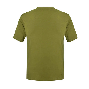 เสื้อยืดคอกลมแขนสั้นผู้ชาย สีเขียวมะกอก ผ้าฝ้าย ทรงปกติ สวมใส่สบาย สีพื้น ผ้าเจอร์ซีย์ถัก ดีไซน์เรียบง่าย - Product Image 2