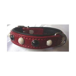 Collier de chien en cuir réglable écologique de vente chaude avec motif animal de compagnie rembourré et rivet en marbre - Product Image 1