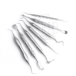 Curetas Quirúrgicas Dentales Manuales Profesionales de Acero Inoxidable, Instrumentos Reutilizables para Tratamiento Oral, Limpieza y Raspado Periodontal - Product Image 4