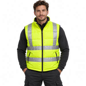Chaleco de seguridad impermeable de alta visibilidad con cinta reflectante, chaleco de trabajo de invierno para trabajadores de construcción de carreteras y equipos de seguridad - Product Image 1