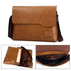 กระเป๋าสะพายข้างหนังแท้สำหรับผู้ชายเย็บคงทน - Product Image 4